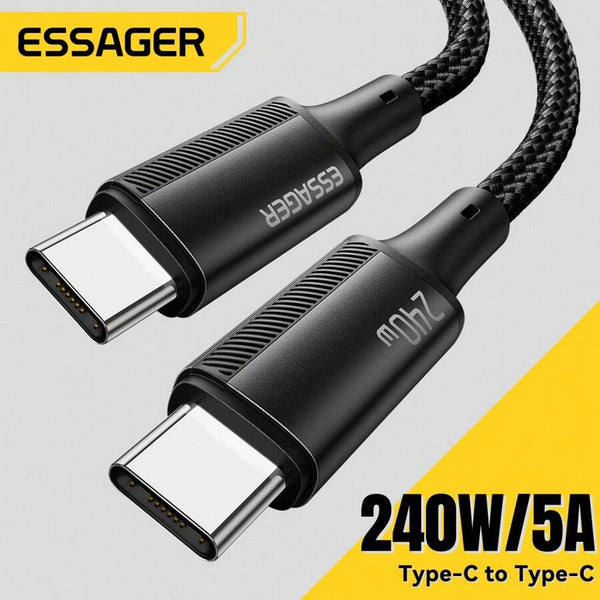  كابل شحن Essager PD 240 واط تايب C-C سريع وآمن
