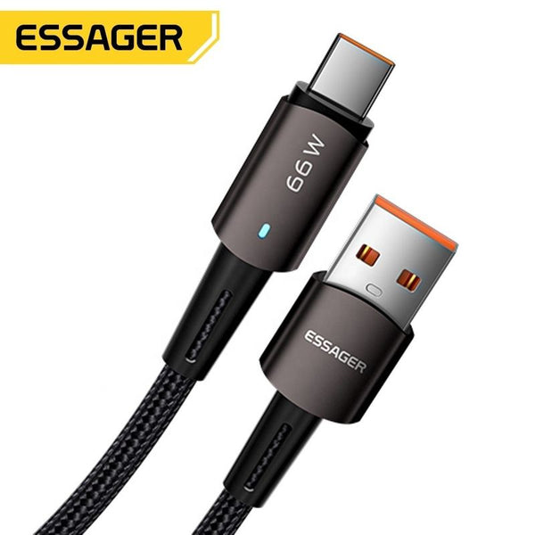  وصلة شحن إيساجر 66W شحن سريع USB إلى Type-C –  ناقل بيانات سريع وطول 2 متر