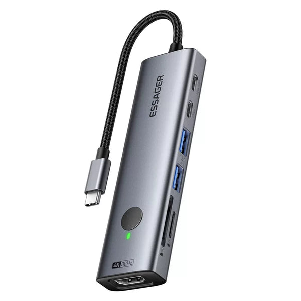  محول لابتوب متعدد المنافذ 7في1 – هاب تايب سي بمنفذ HDMI وPD وشحن سريع